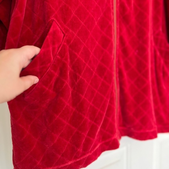 Vintage Quilted Velour Lingerie Nordstrom L Red Gold - Picture 3 of 16